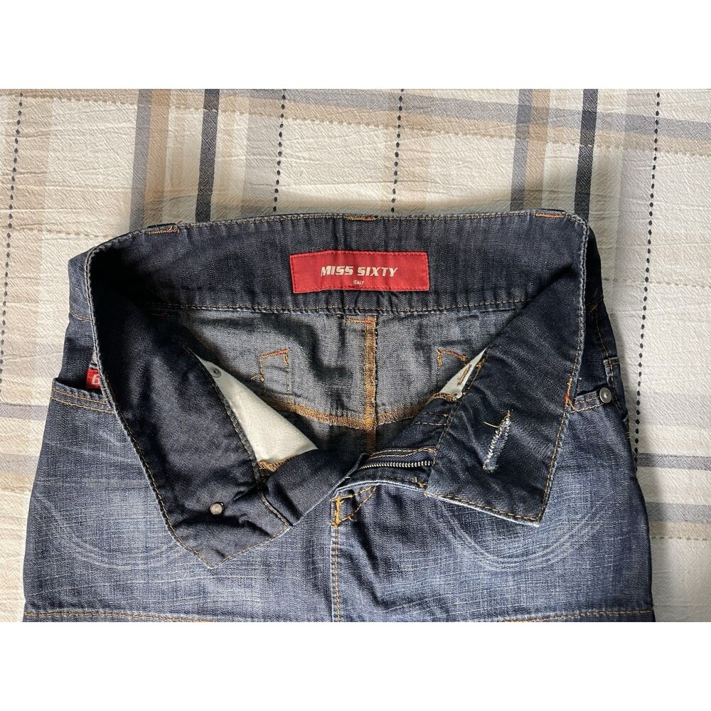 Miss Sixty Vintage Mini Skirt Women’s Size Small Denim Y2K Rare Italy - Picture 3 of 7